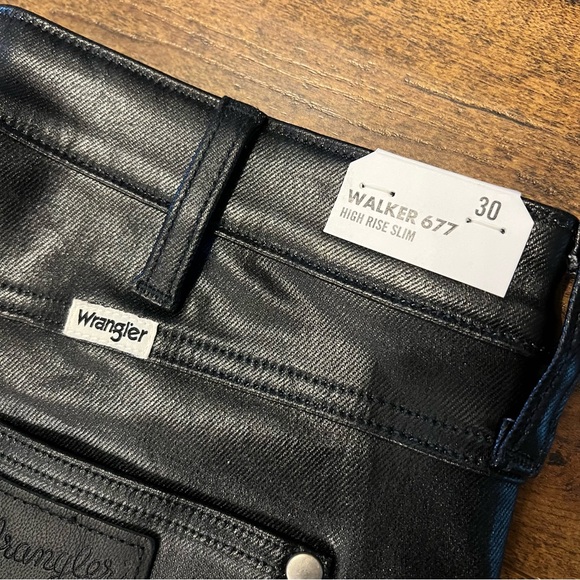 WRANGLER Walker Coated High Rise Slim Straight Leg Jeans Size 30 NWT - Picture 8 of 8